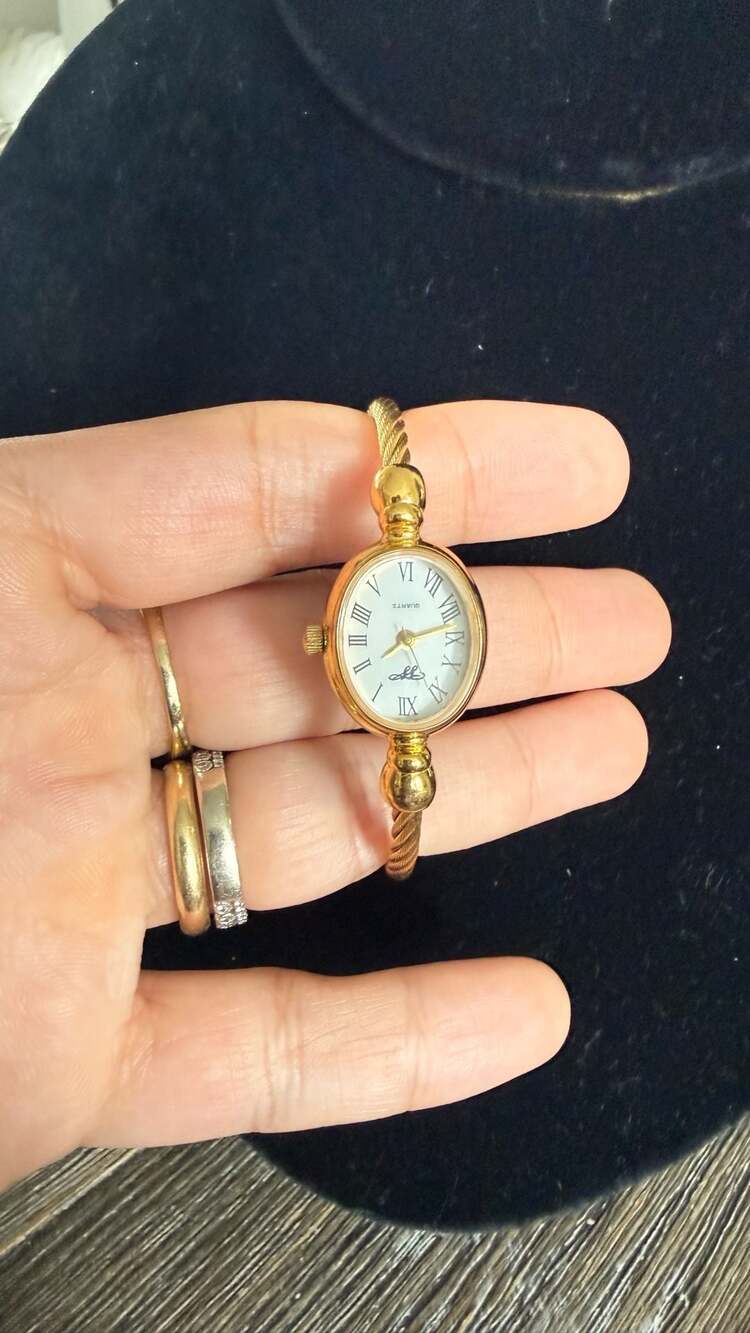 Worthington Gold Tone Cable Twist Bangle Watch